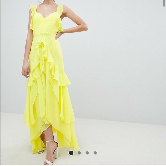 asos ruffle maxi dress